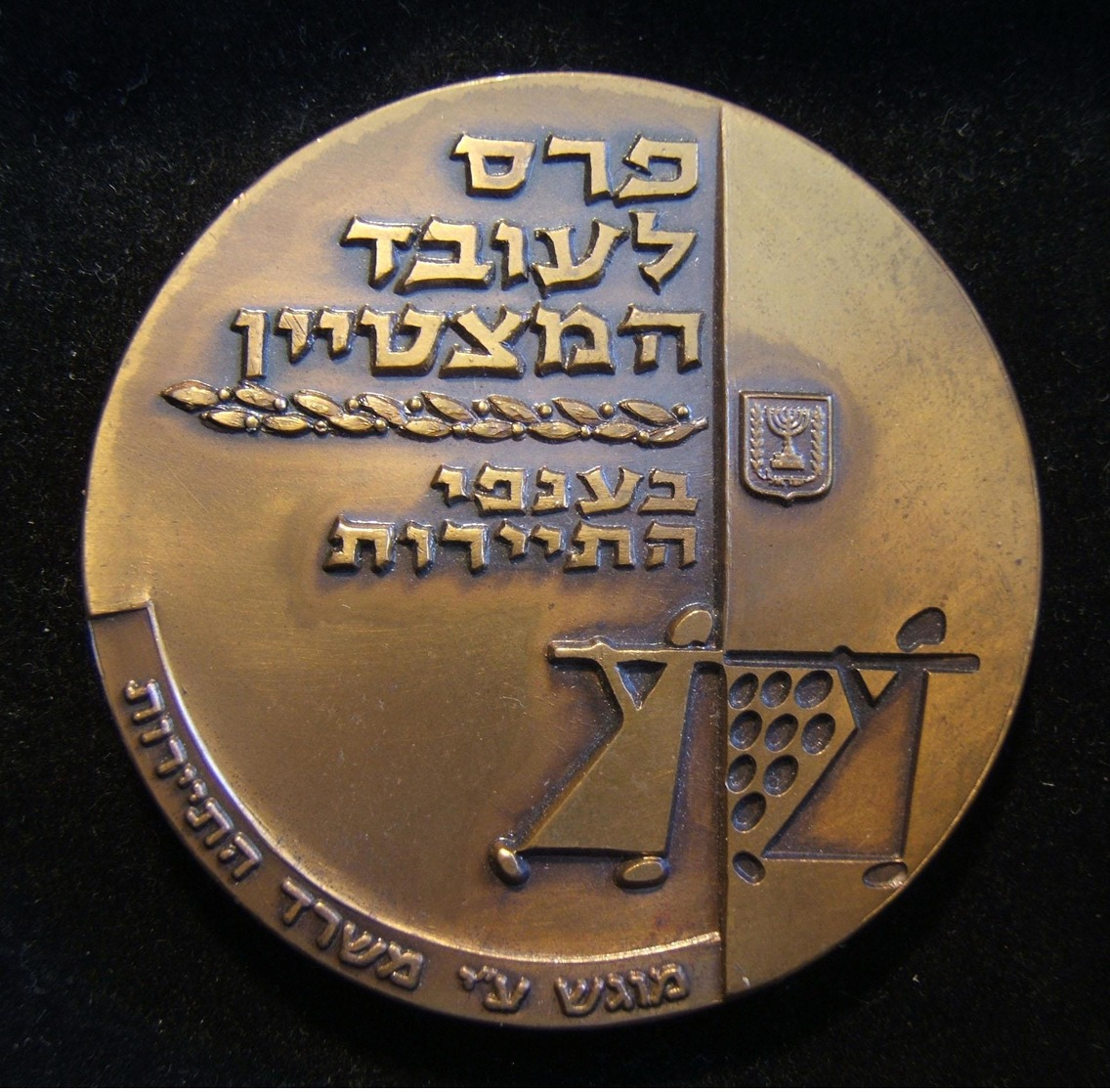 Israeli Prize For Outstanding Employee In Tourist Industry Official Medal 1966 - Autres & Non Classés