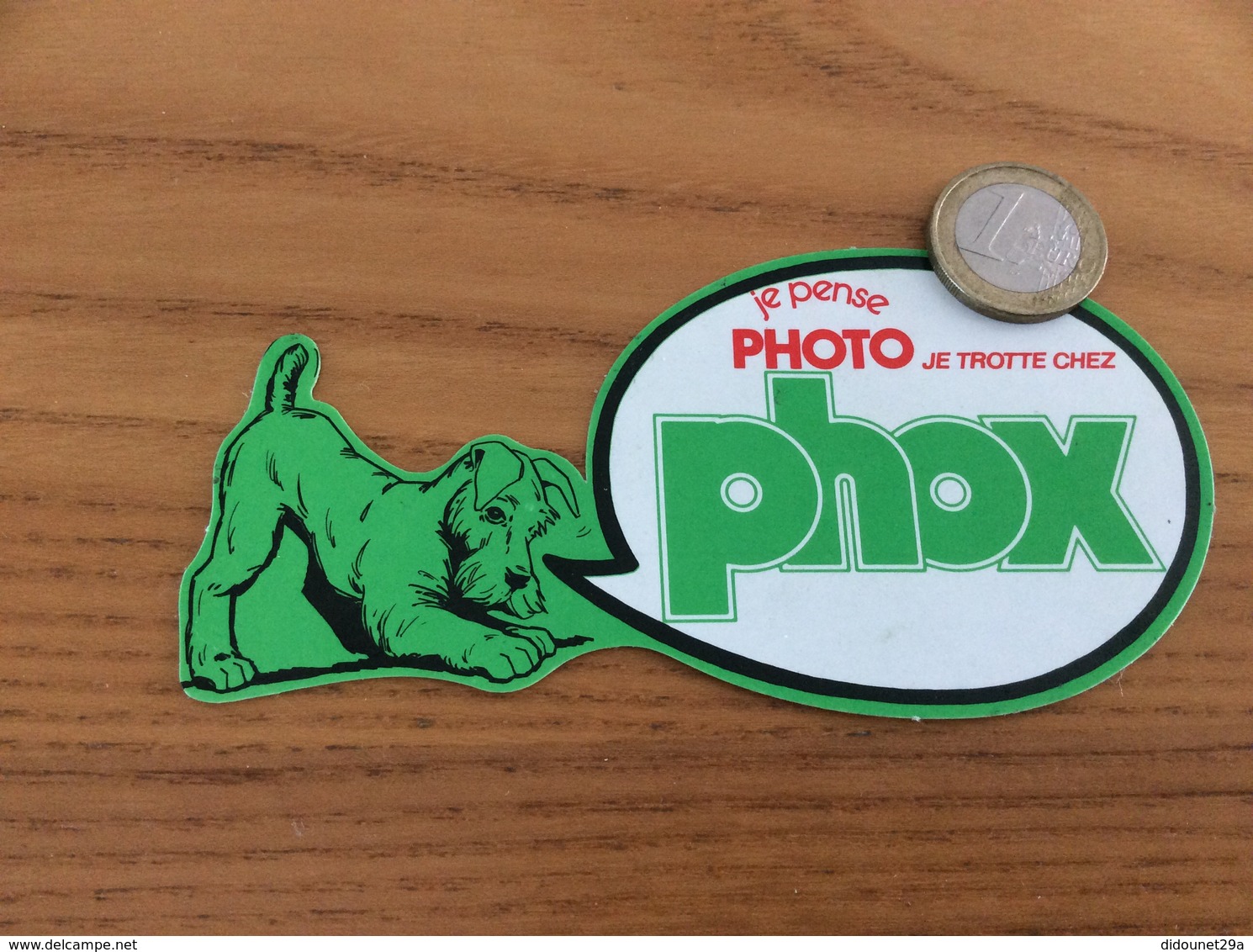 AUTOCOLLANT, Sticker «je Pense PHOTO JE TROTTE CHEZ Phox» (chien, Fox Terrier) - Stickers