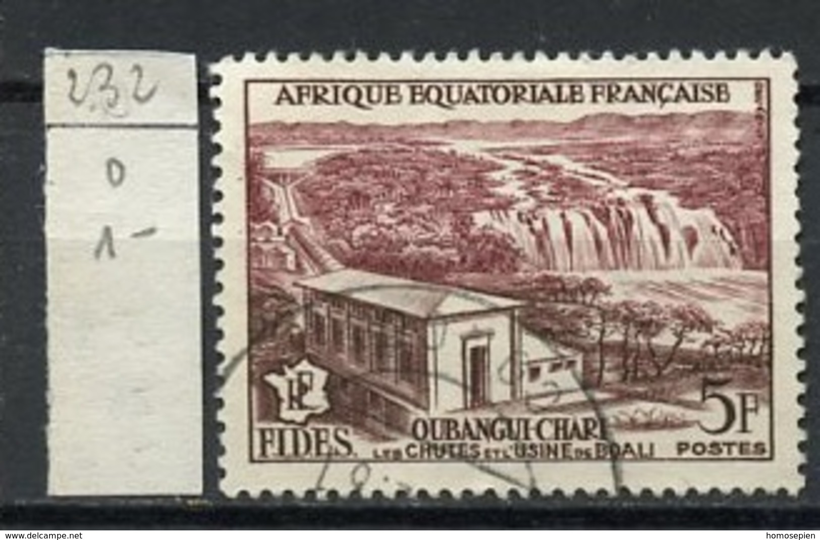 AEF - Französisch Äquatorialafrika - French Equatorial Africa 1956 Y&T N°232 - Michel N°298 (o) - 5f Usine De Boali - Oblitérés