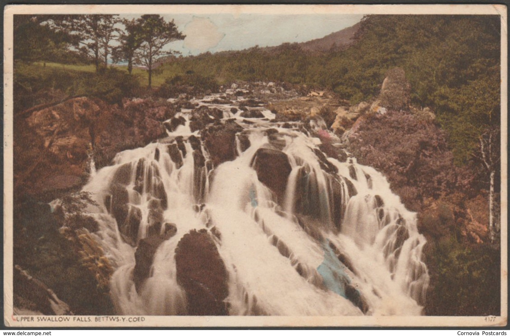 Upper Swallow Falls, Bettws-y-Coed, Caernarvonshire, 1949 - Postcard - Caernarvonshire