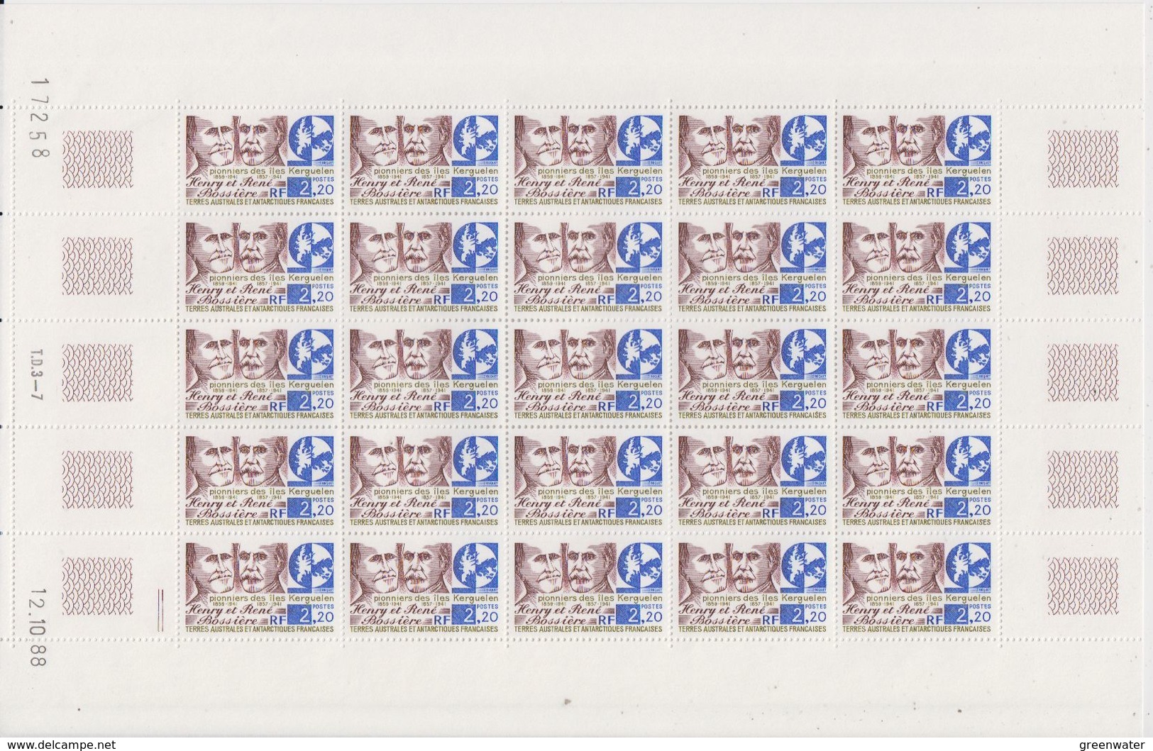 TAAF 1989 Pioniers / Bossiere 1v Sheetlet (unfolded) ** Mnh (TA207) - Ongebruikt