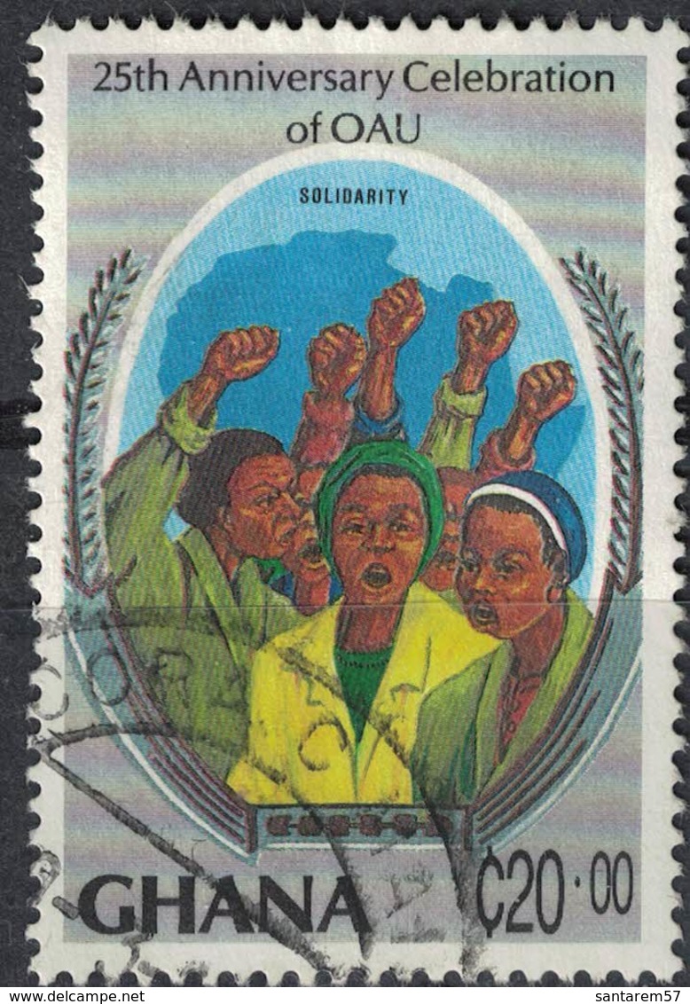 Ghana 1989 Oblitéré Used Solidarité 25 Ans De OAU Organisation De L'Unité Africaine - Ghana (1957-...)