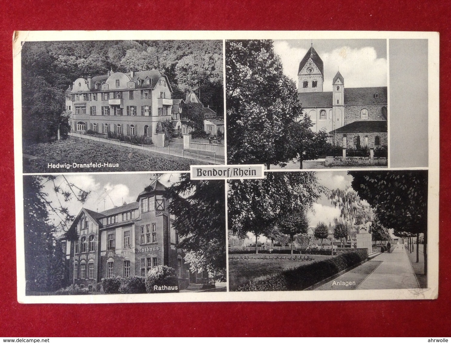 AK Bendorf Rhein Vierbild Rathaus Anlagen Hedwig Dransfeld Haus Ca. 1940 - Bendorf