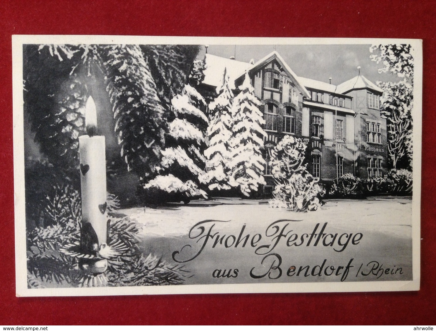 AK Bendorf Rhein Frohe Festtage Rathaus Im Winter Erhard Schmidt Bürobedarf Ca. 1940 - Bendorf