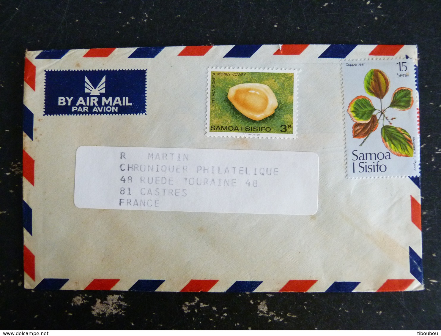 LETTRE SAMOA AVEC YT 415 ET 503 - COQUILLAGE NOEL FLEUR - Samoa