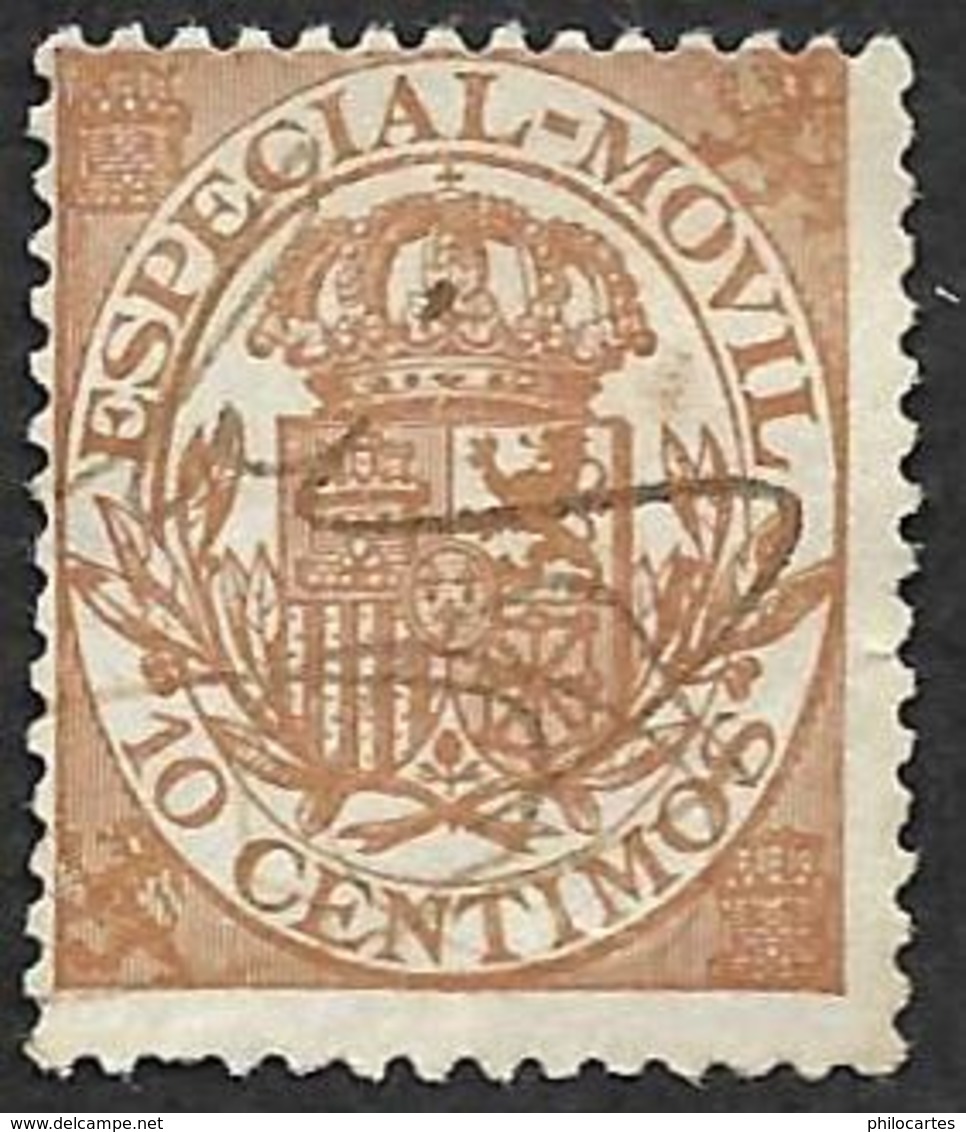 ESPAGNE  1882-1903  - Fiscal  N°  24  Especial Movil  Avec Chiffre De Contrôle Au Dos - Oblitération à La Plume - Post-fiscaal