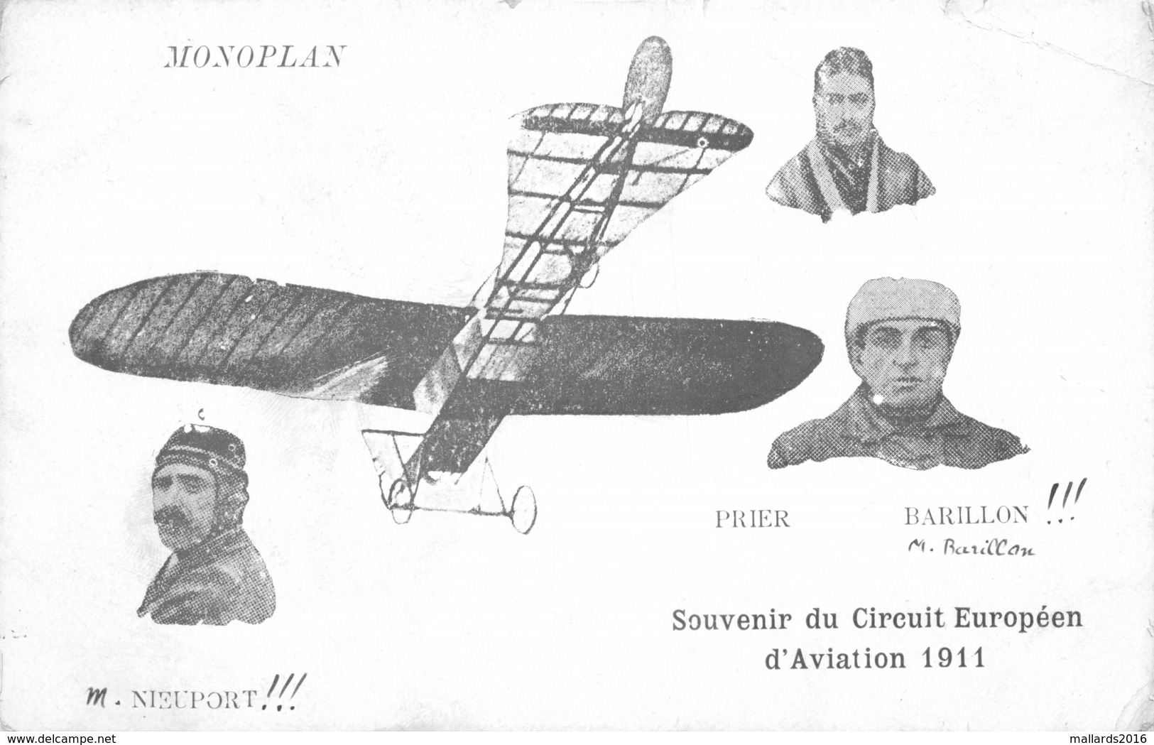 MONOPLAN - SOUVENIR DU CIRCUIT EUROPÉEN D'AVIATION 1911 #88824 - Airmen, Fliers