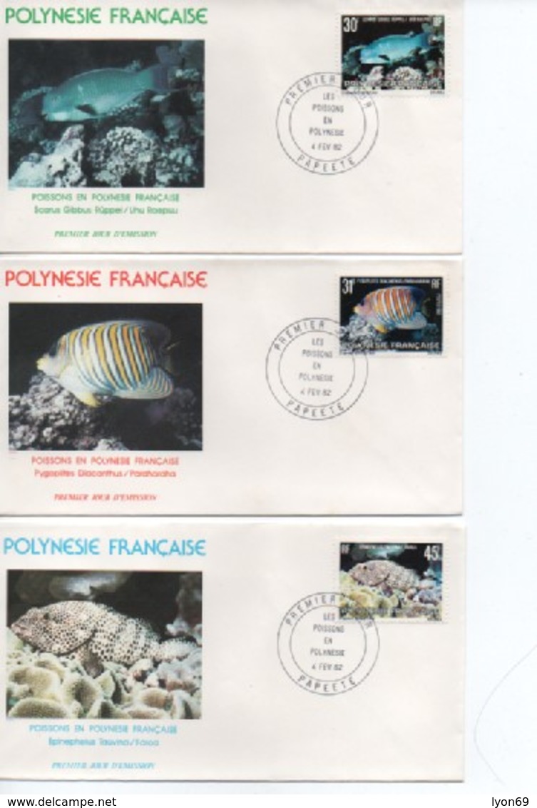 FDC POLYNESIE    POISSONS EN POLYNESIE     N° YVERT ET TELLIER  174/6 - FDC