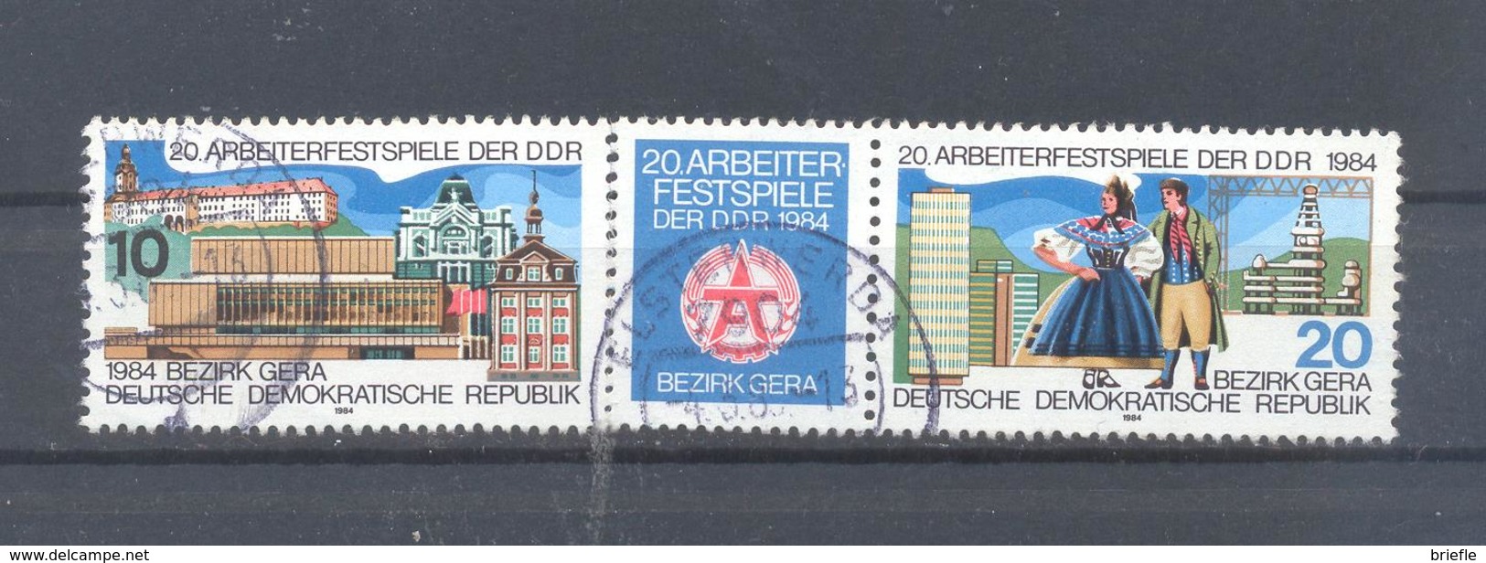 1984  DDR    Mi-2880-2881  19. Juni  Arbeiterfestspiele Der DDR  Bezirk Gera - Gebraucht