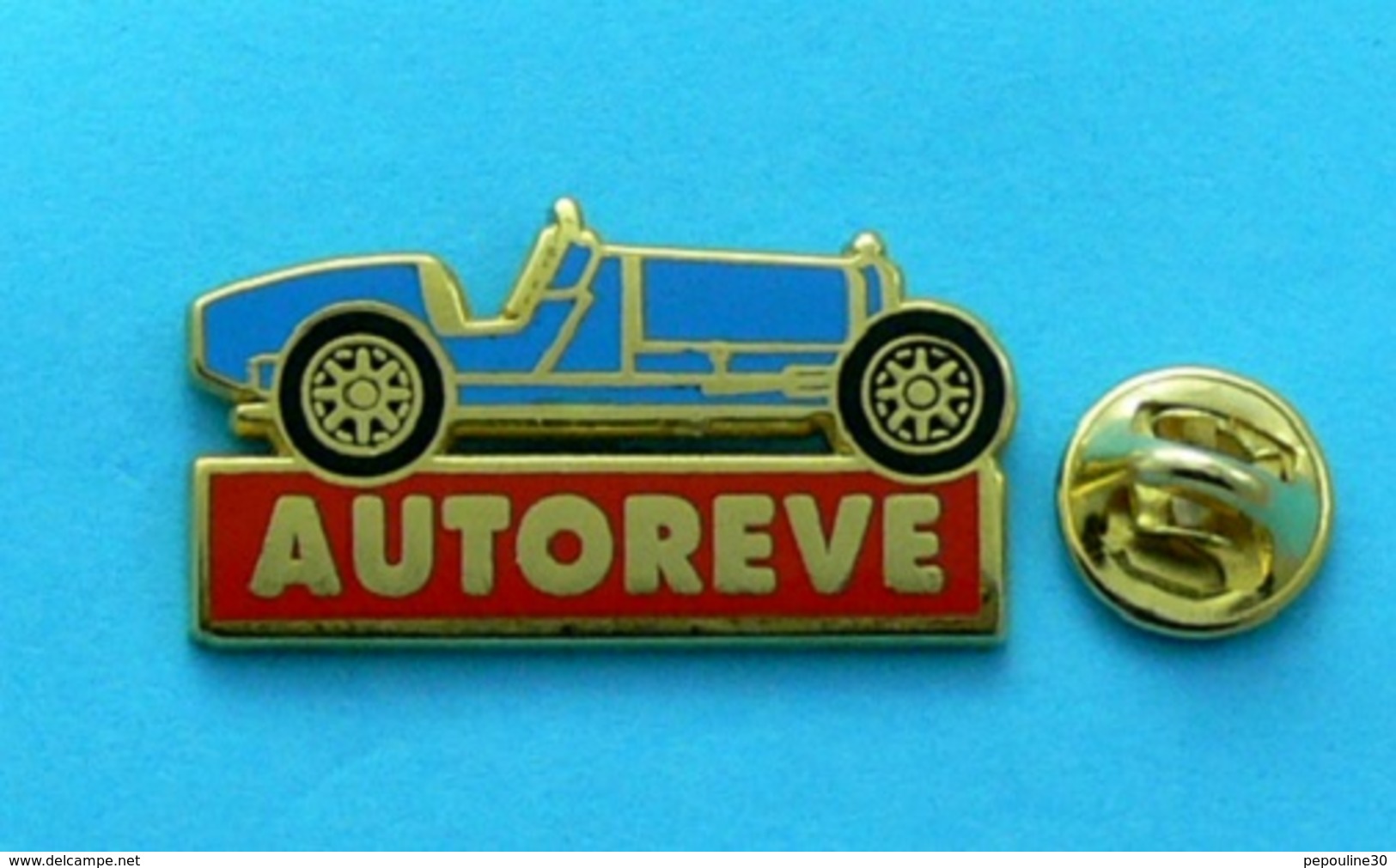 1 PIN'S //  ** AUTOREVE / BUGATTI TYPE 35 GRAND PRIX / 1928 ** . (Ballard Doré à L'OR Fin) - Autres & Non Classés