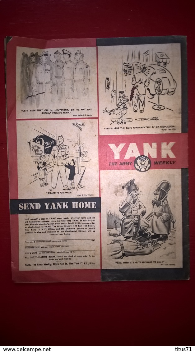 Revue Américaine YANK 4 Février 1945 pour les soldats US combattants en Europe - US Magazine for Fighters in Europa