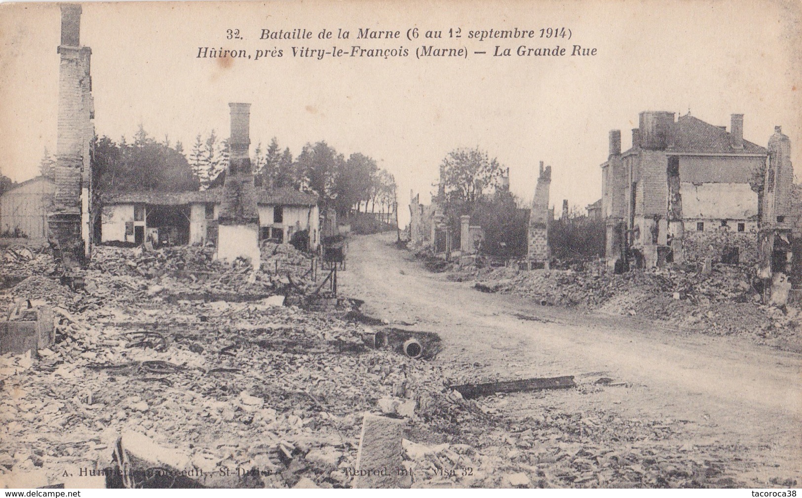 HUIRON Près VITRY Le FRANCOIS - La Grande Rue Les 6 Au 12 Sept. 1914 - Gde Guerre 1914/1915 - A Voir - Autres & Non Classés