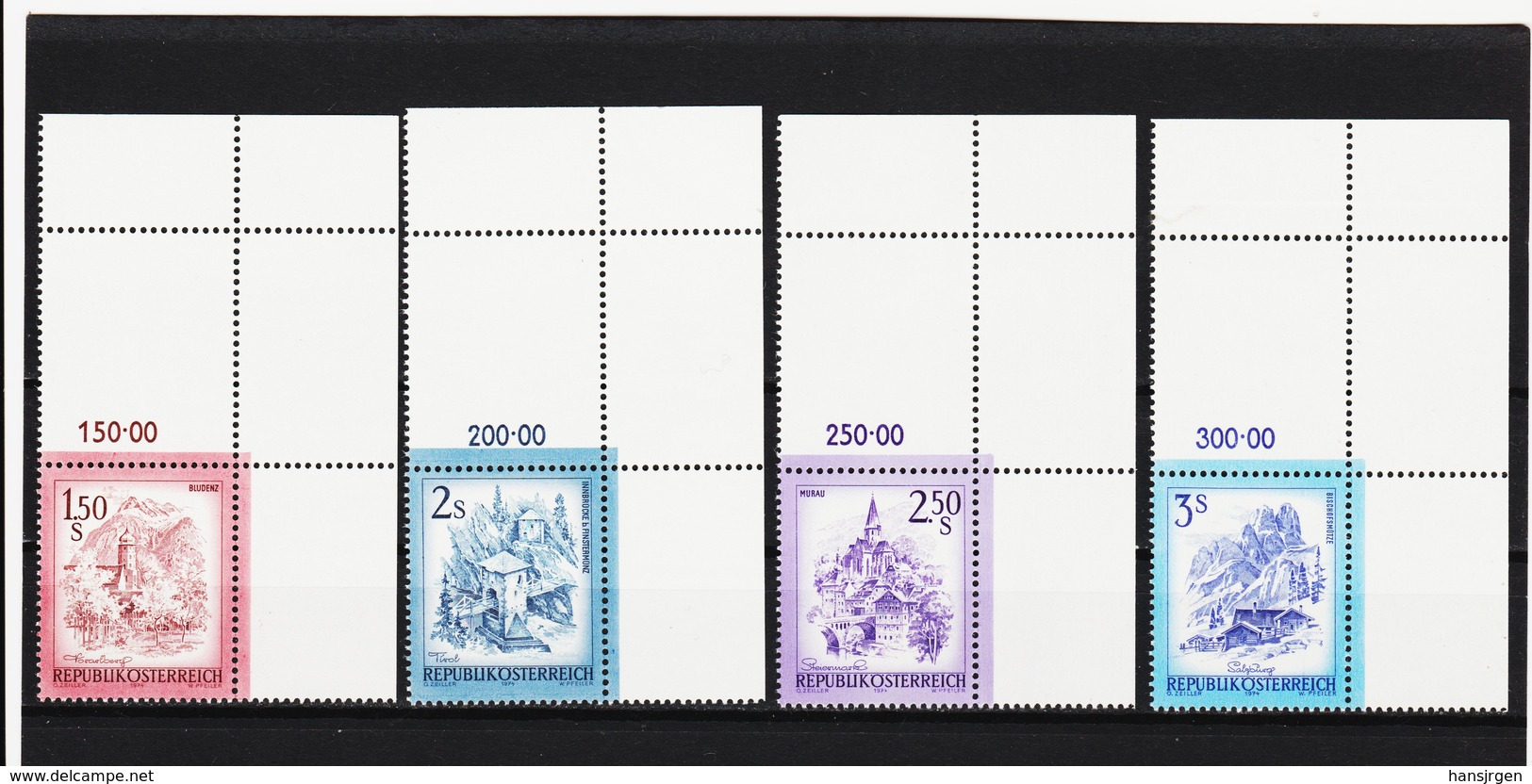 LKA115 ÖSTERREICH 1974 MICHL 1439/42 ECKRAND ** Postfrisch SIEHE ABBILBUNG - Neufs