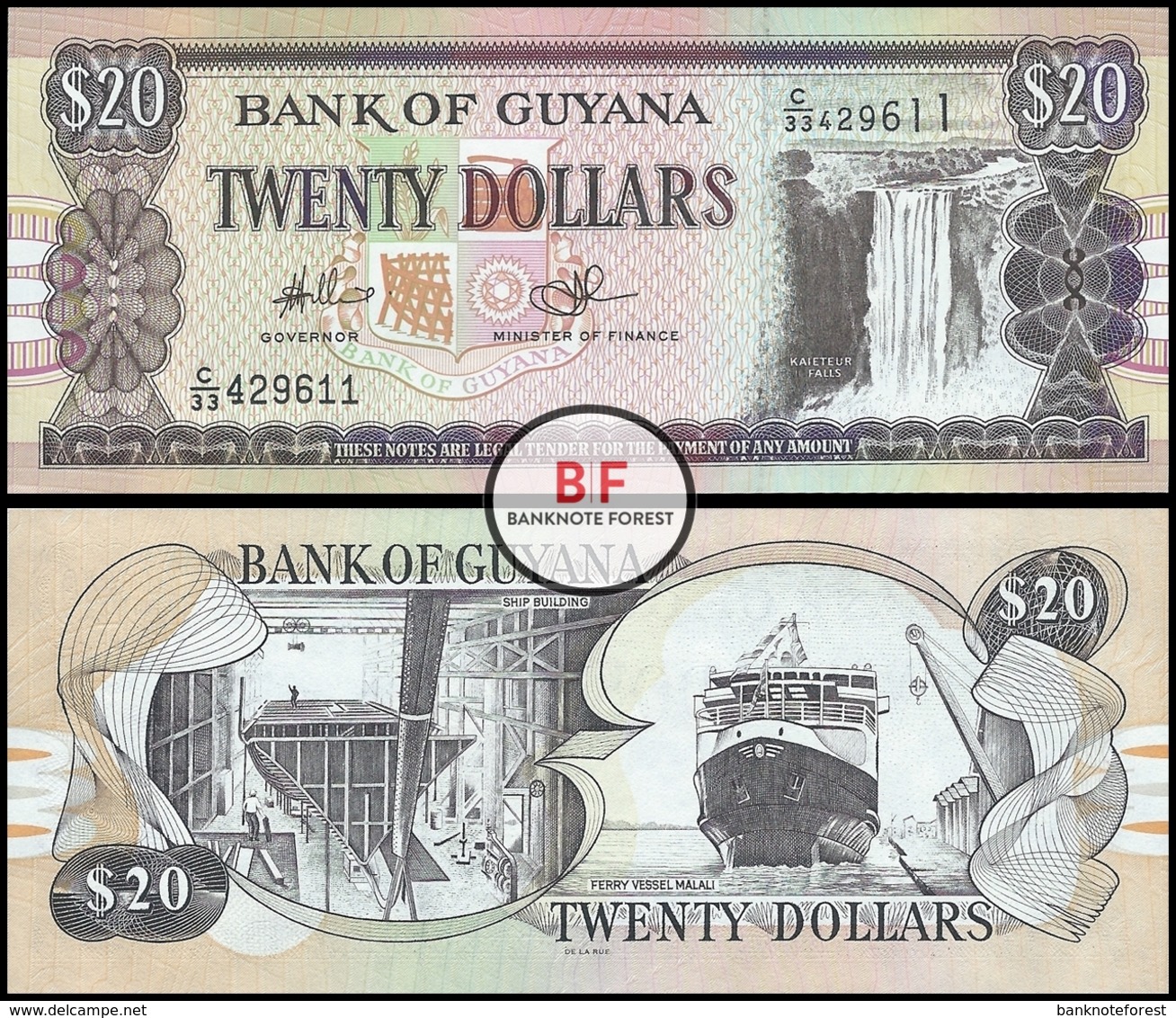 Guyana | 20 Dollars | 2009 | P.30e.1 | UNC - Guyana