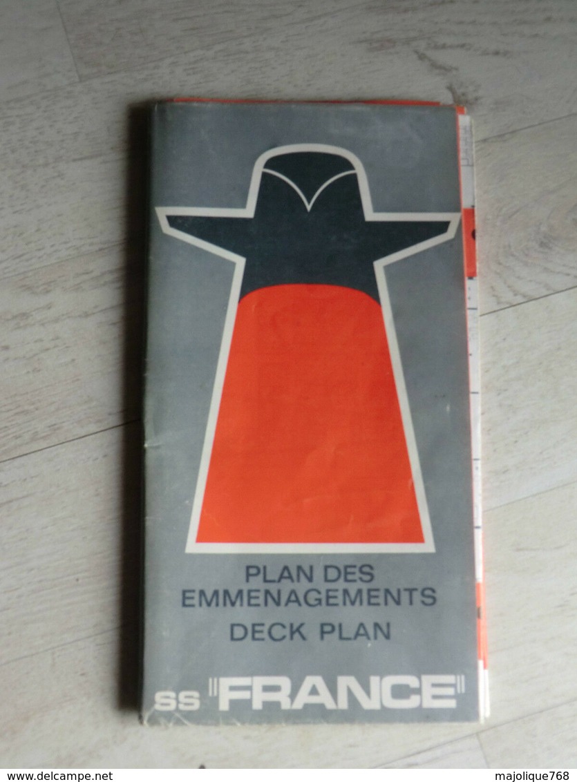 Plan Des Emménagements Deck Plan SS " FRANCE "   Dimension - 85,5 X 63 Cm - Autres Plans