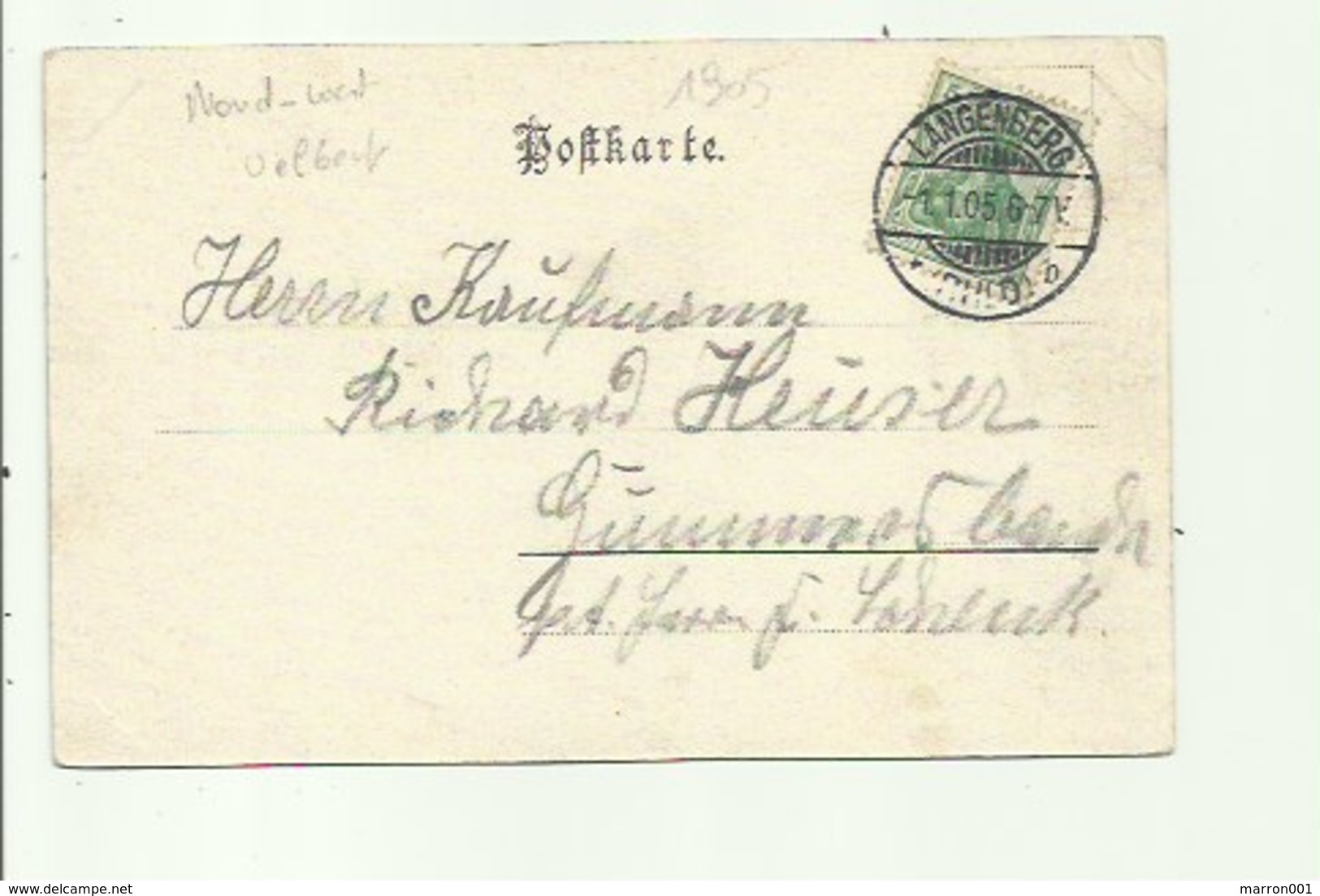 Gruss Aus Langenberg   - Stempel 1905 ( 2 Scans) - Andere & Zonder Classificatie