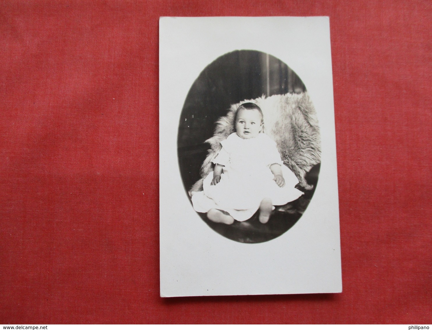 RPPC Child Photo   Named On Back   7 Months Old Ref 3236 - Portraits