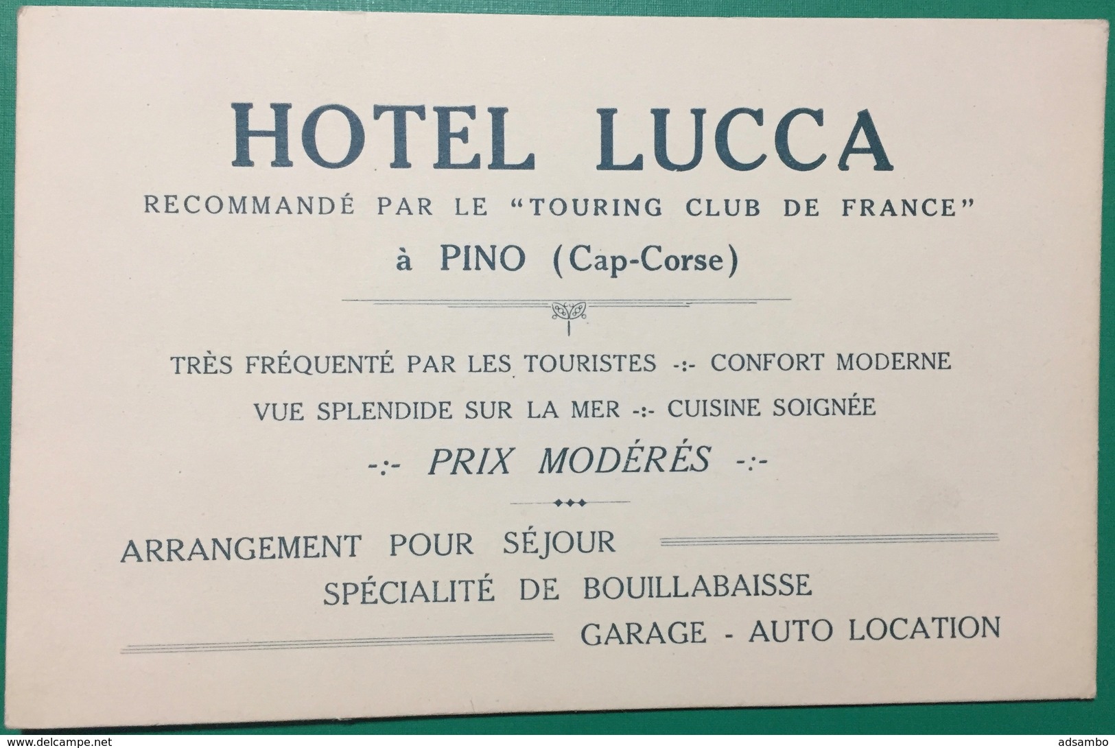 PINO (Cap-Corse) : HOTEL LUCCA - Visitenkarten