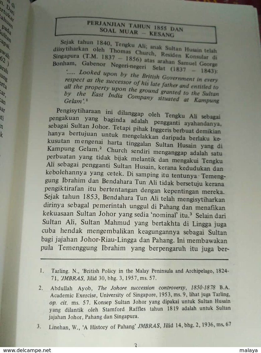 MALAYSIA Malaya Royal King 1855 1940 Sultan Johore Johor History Sejarah Undang - Libros Antiguos Y De Colección