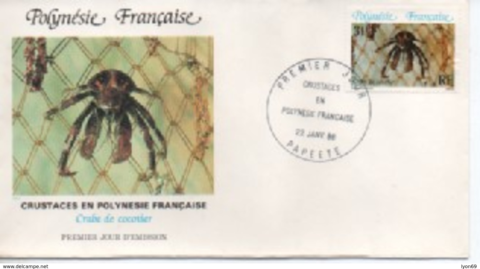 FDC POLYNESIE    CRABE DE COCOTIER   N° YVERT ET TELLIER  248 - FDC