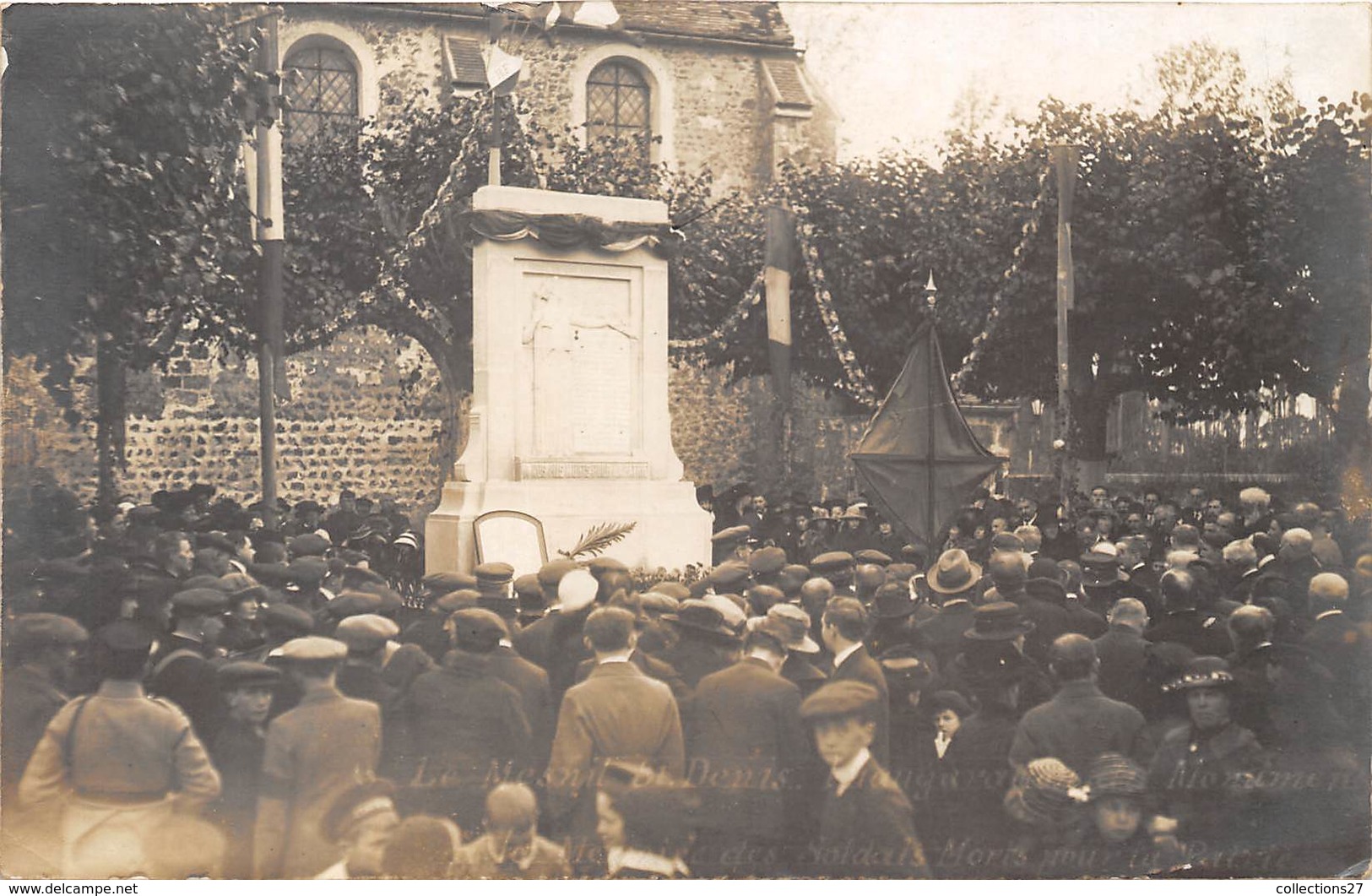 78-LE-MESNIL-SAINT-DENIS- CARTE-PHOTO- INAUGURATION DU MONUMENT AUX MORTS POUR LA PATRIE - Le Mesnil Saint Denis