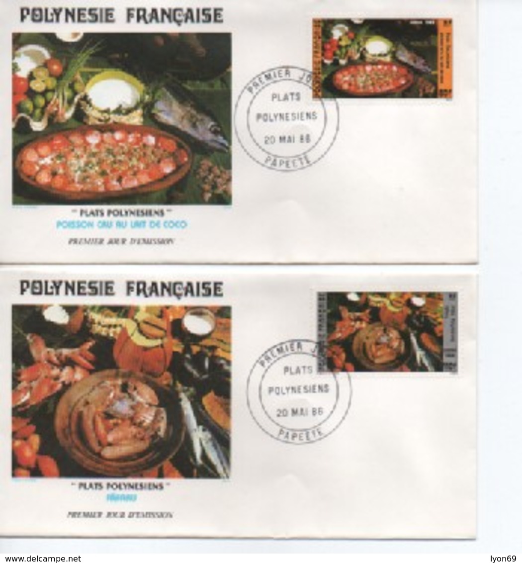 FDC POLYNESIE    PLATS  PLYNESIENS    N° YVERT ET TELLIER  261/2 - FDC