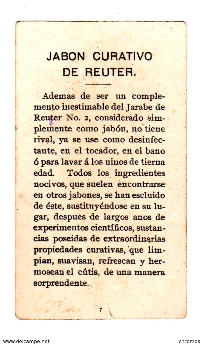 Chromo Jabon Curativo De Reuter, Medicinal, Y Para El Tocador, Espagne, Spain, Spanien - Other & Unclassified