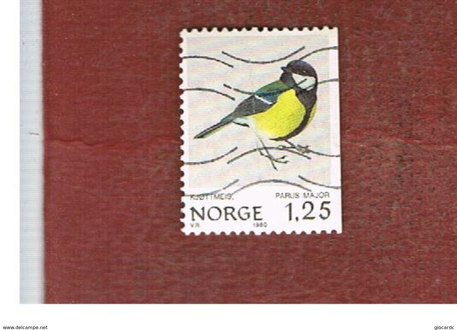 NORVEGIA  (NORWAY)    SG 859  -   1980   BIRDS: PARUS MAJOR -   USED ° - Usati