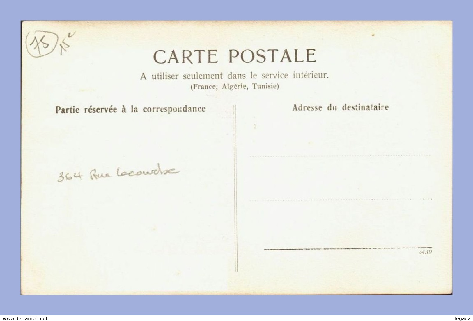 Carte Photo - Inondations 1910 - Paris 15e (75) - 04. Sté L'Eclairage Electrique - Rues Lecourbe / Leblanc - Alluvioni Del 1910