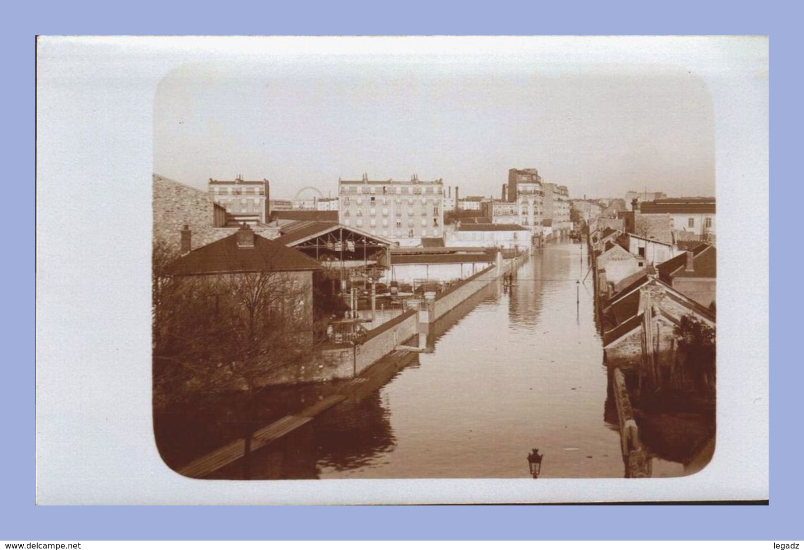 Carte Photo - Inondations 1910 - Paris 15e (75) - 06. Sté L'Eclairage Electrique - Rues Lecourbe / Leblanc - Inondations De 1910