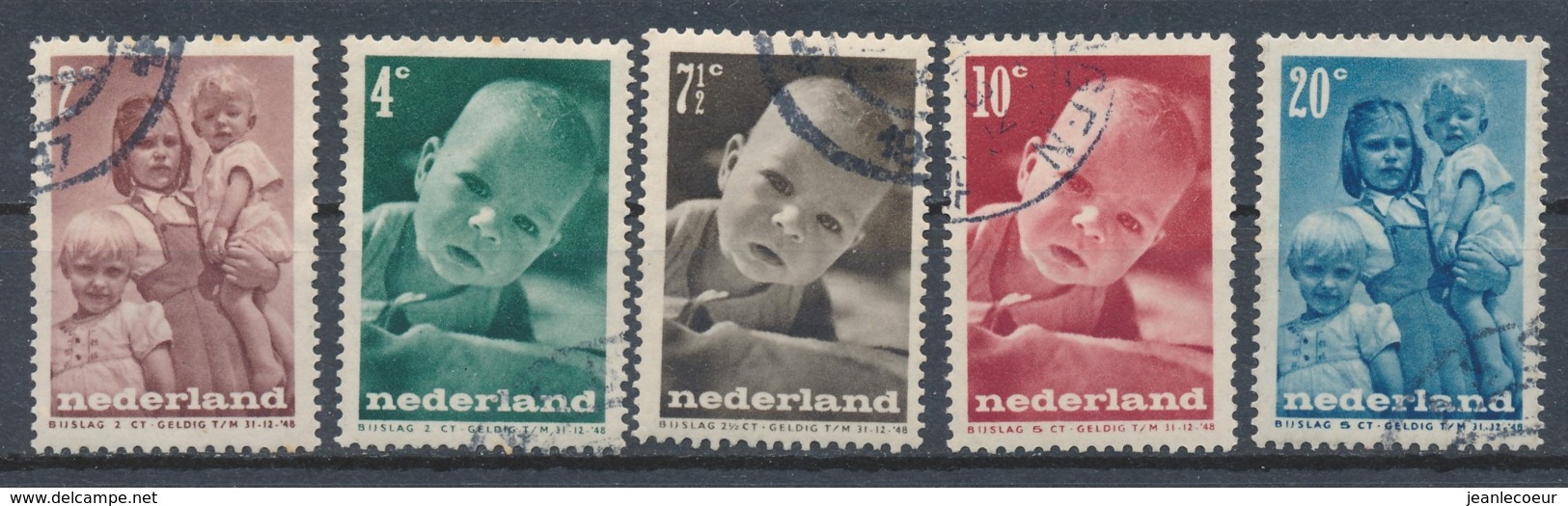 Nederland/Netherlands/Pays Bas/Niederlande/Paesi Bassi 1947 Mi: 495-499 Yt: 483-487 Nvph: 495-499 (Gebr/used/obl/o)4334) - Gebraucht