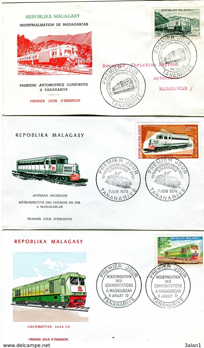 Repoblika Malagasy Madagascar = LOT De + 120 Enveloppes FDC 1er Jour PORT FRANCE GRATUIT - Madagascar (1960-...)