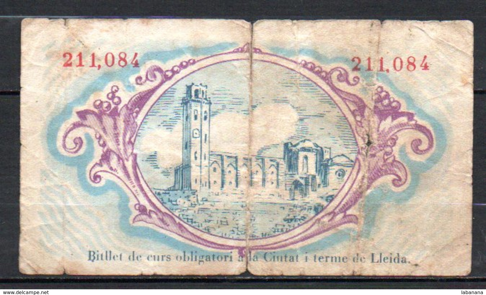 566-Espagne LLeide Billet De 1 Peseta 1937 - 1-2 Pesetas