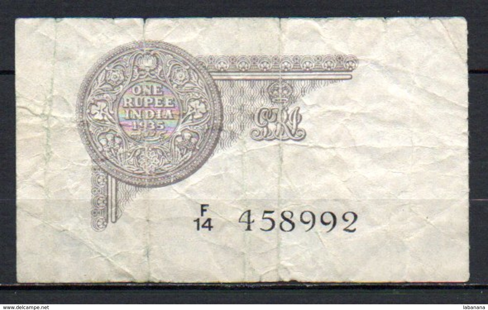 566- Inde Billet De 1 Rupee 1937 F14 Usé - India