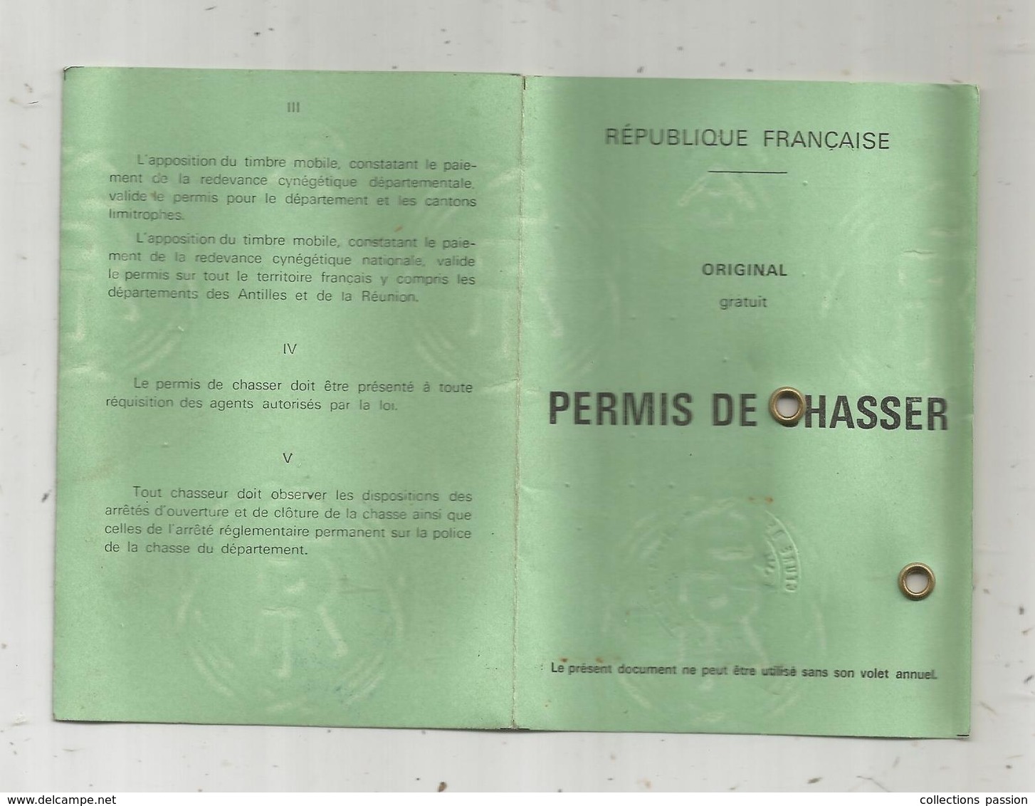 Permis De CHASSER , LOCHES ,1975 , 6 Pages, 3 Scans ,frais Fr 1.55 E - Non Classés