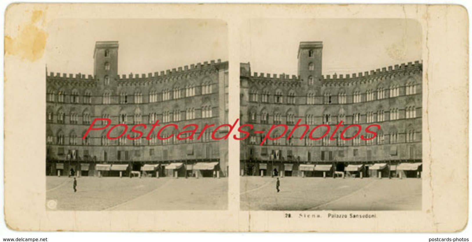 SIENA  Palazzo Sansedoni (Stereoscopic) Italy  No 28 - Stereoscopic