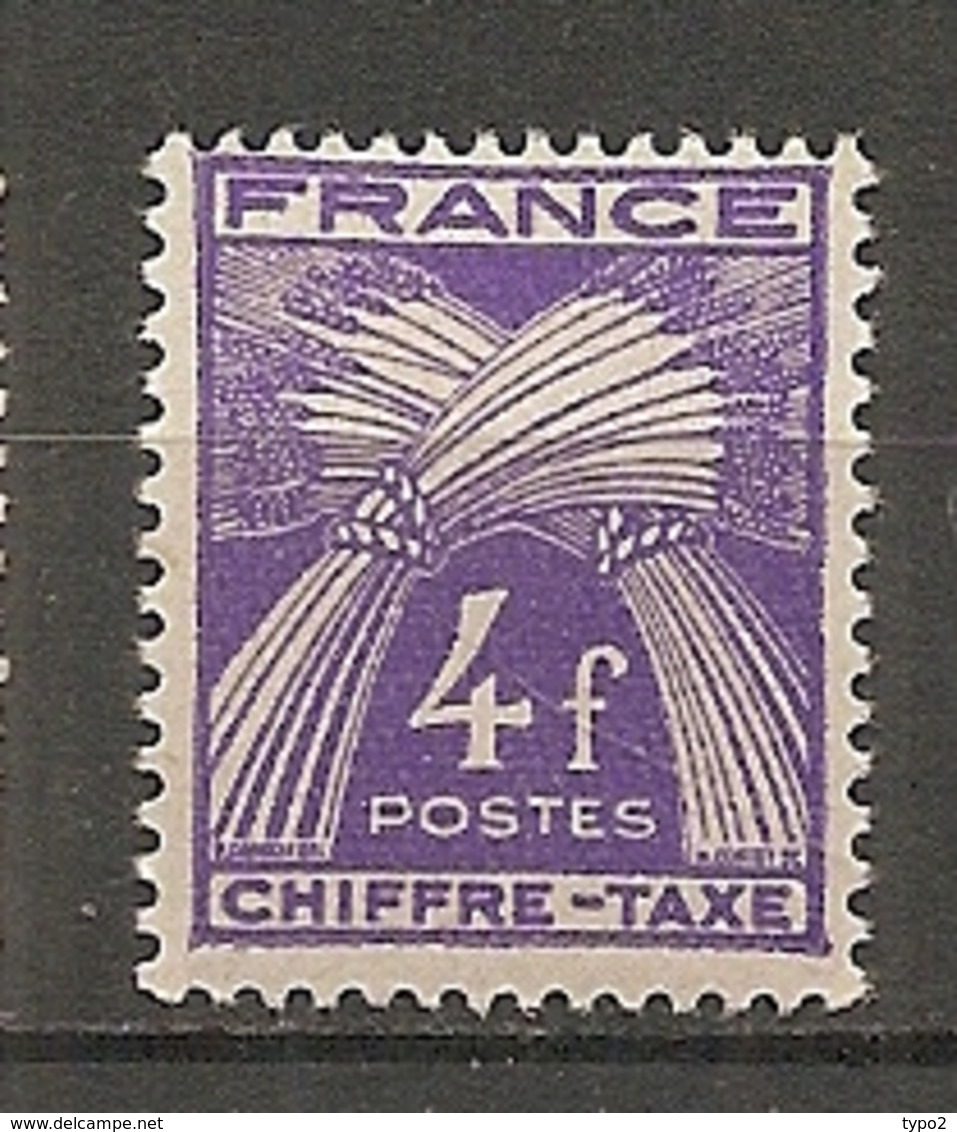 TAXE - Yv. N°  74  ** MNH 4f  CHIFFRE TAXE  Cote  7    Euro  TBE - 1859-1959 Mint/hinged