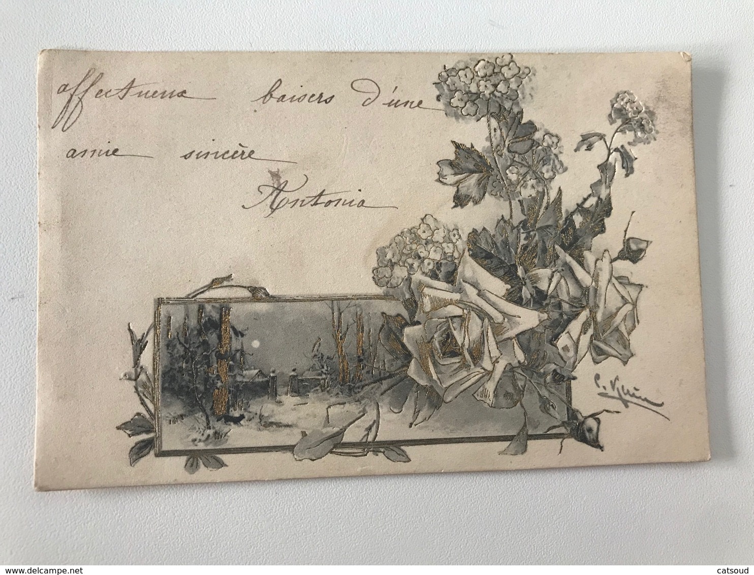 Carte Postale Ancienne   Catharina Klein Paysage Avec Dorures - Klein, Catharina