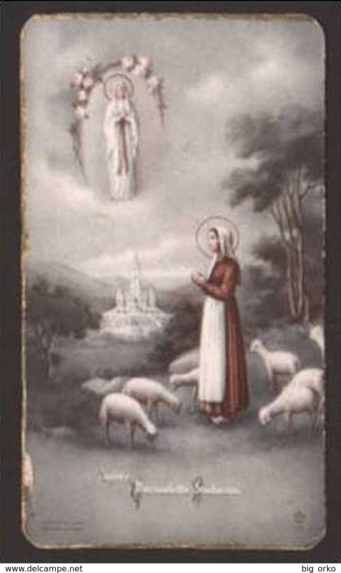 Santa Bernadette Soubinous - Siderno (Reggio Calabria) 3/9/1941 - Dedica Manoscritta - Santini
