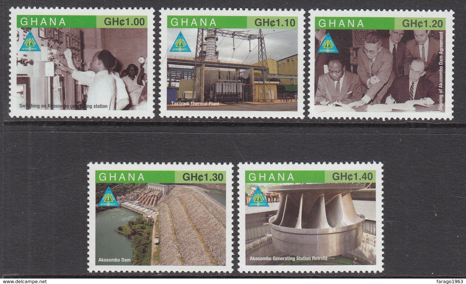 2010 Ghana Volta River Authority RARE Electricity Engineering Complete Set Of 5 MNH  "Try And Find It Anywhere!!" - Ghana (1957-...)