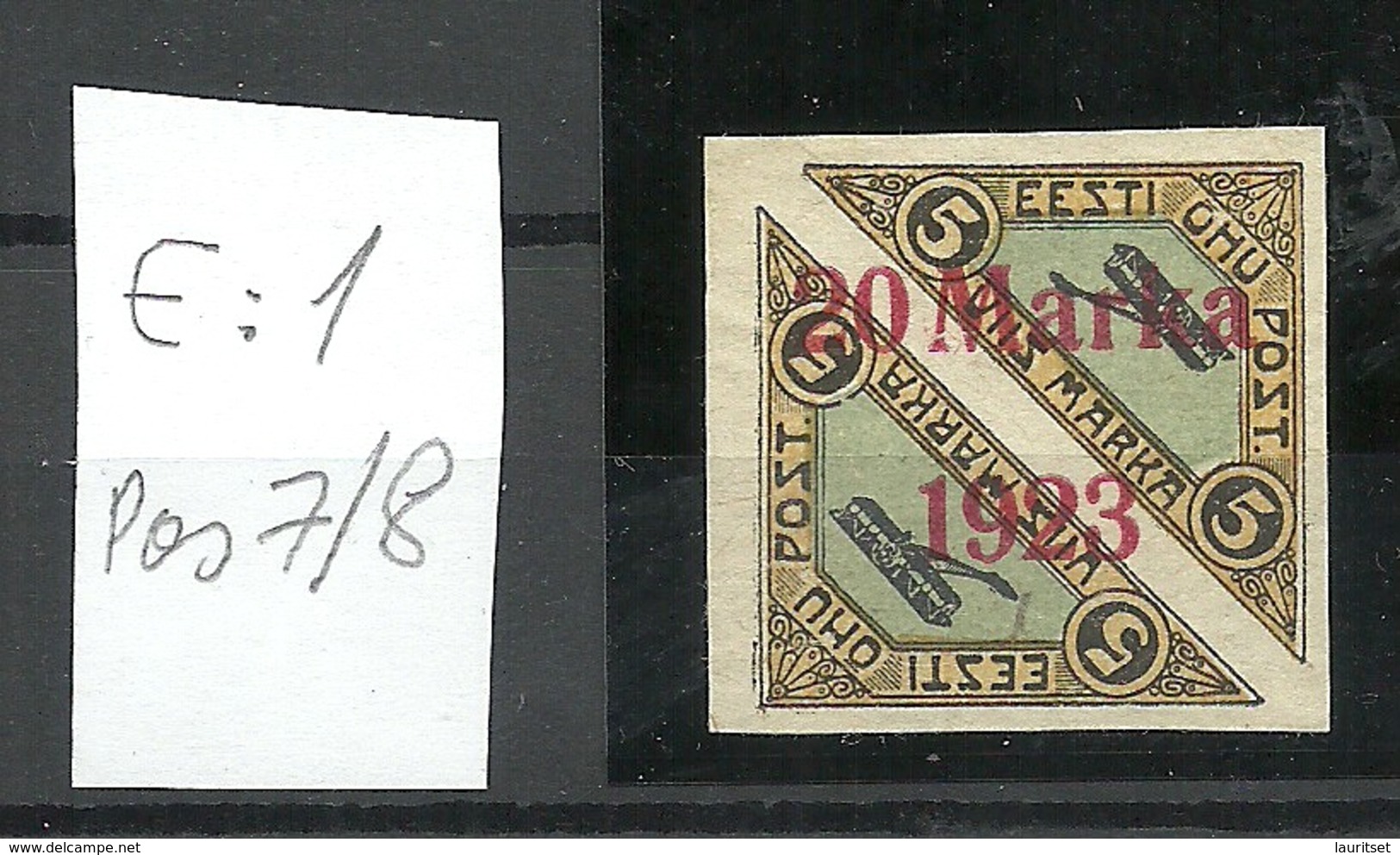 Estland Estonia 1923 Michel 44 Ba ERROR Abart E: 1 * - Estland