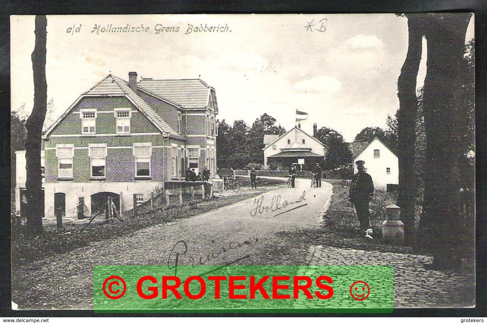 BABBERICH Grens Duitsland (Pruisen) / Nederland 1917 Grootrondstempel BABBERICH Militaire Portvrijdom (mobilisatie) - Andere & Zonder Classificatie