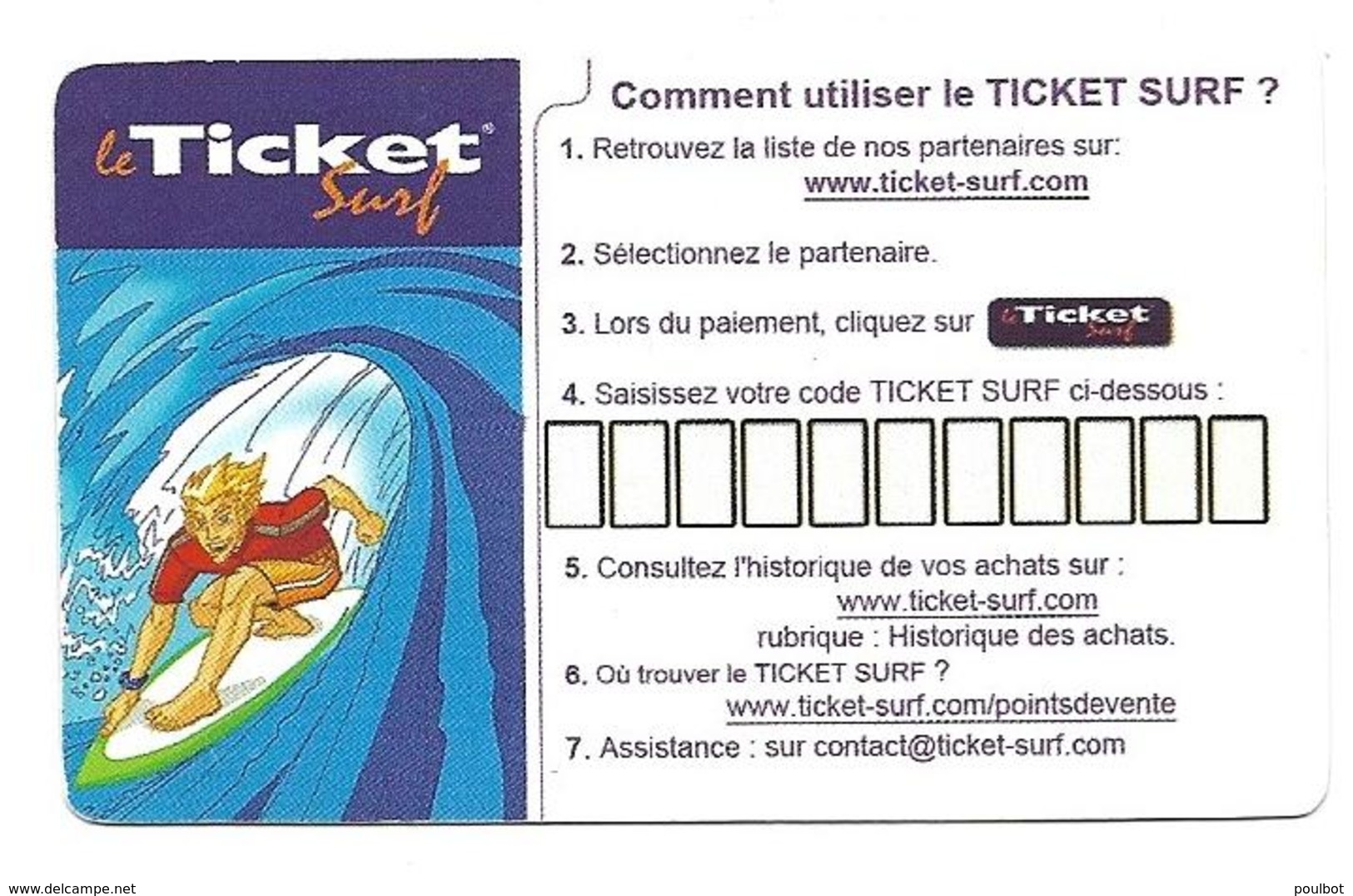 Ticket Surf  Www. Autojeu .com - Biglietti Surf