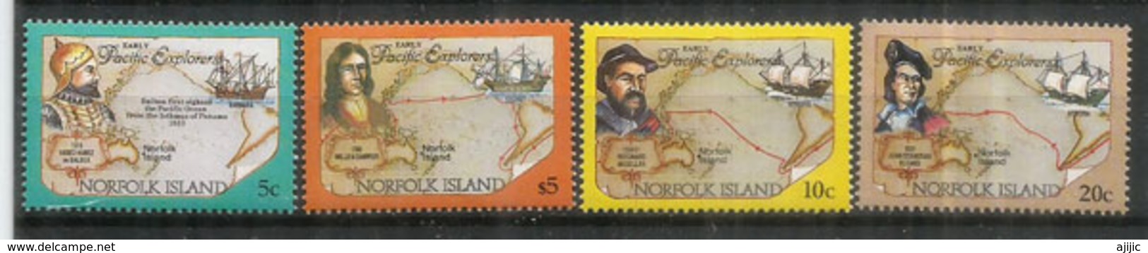 Explorateurs Celebres (Álvaro De Saavedra,Miguel López De Legazpi,Abel Janszoon Tasman,etc) Yv.# 547/50 Neufs ** - Ile Norfolk