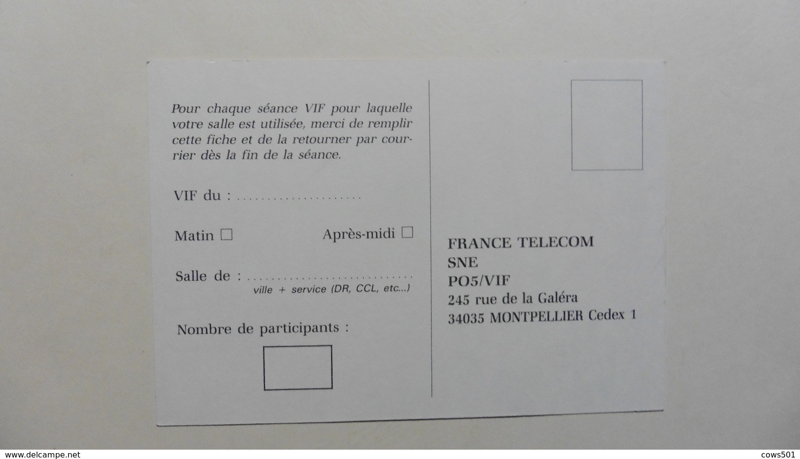 Carte Postale : VIF De France Télécom - Réceptions