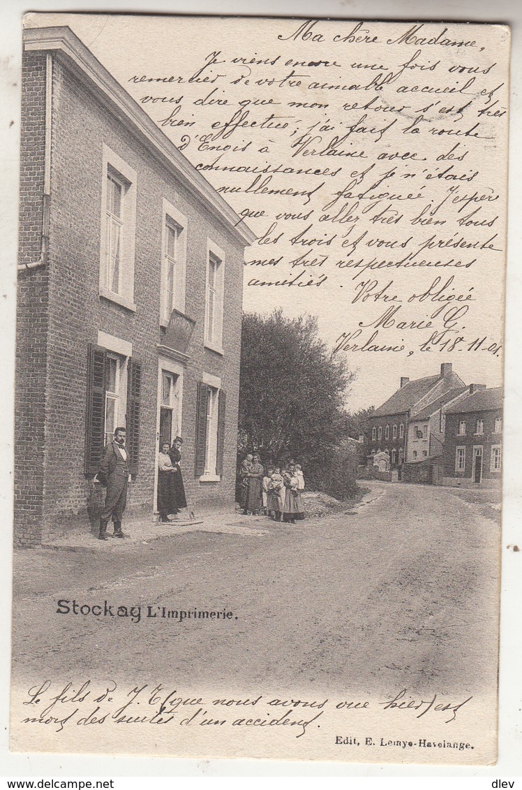 Stockay - L' Imprimerie - Animé - 1901 - Edit. E. Lemye Havelange - Saint-Georges-sur-Meuse