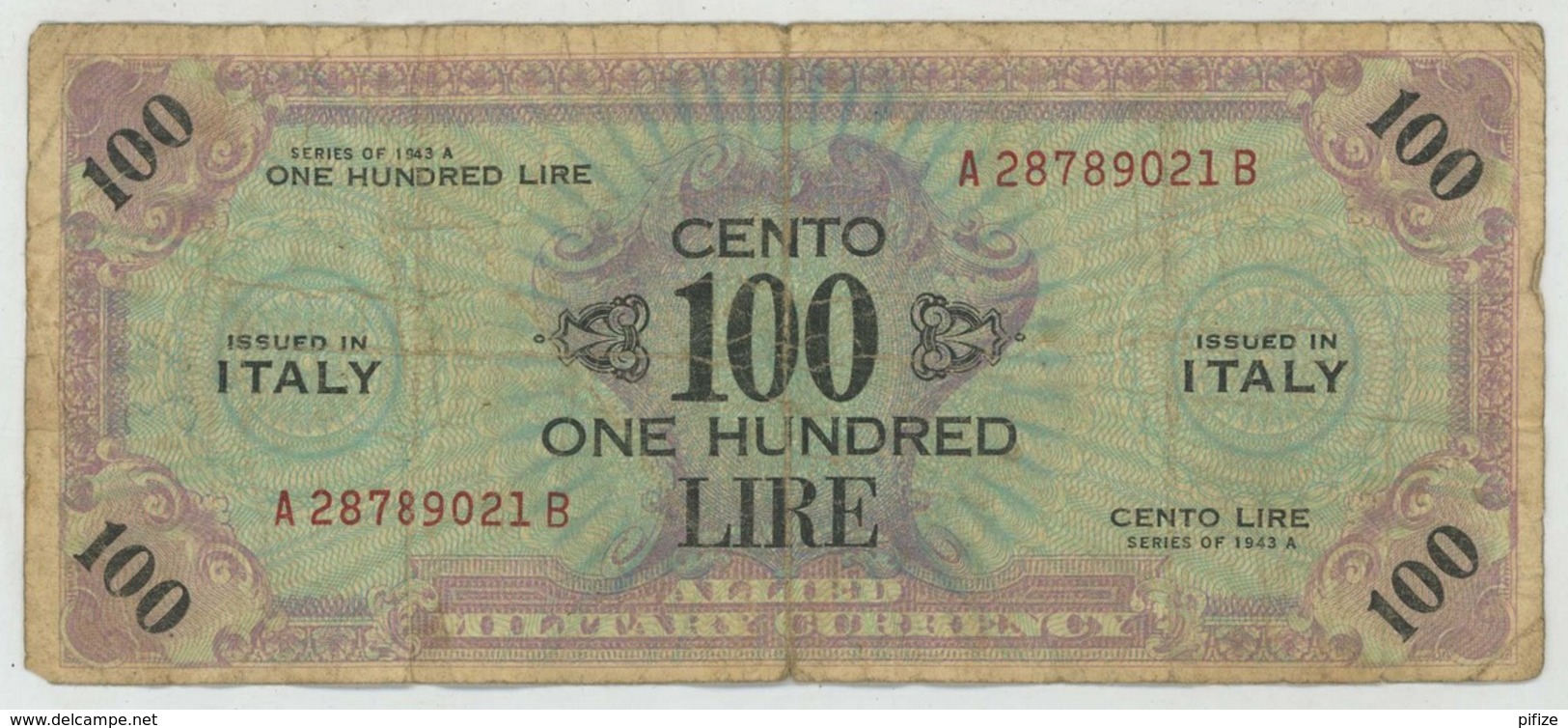 Italia . Allied Military Currency . 2 Billets : 100 +50 Lire . - Occupation Alliés Seconde Guerre Mondiale