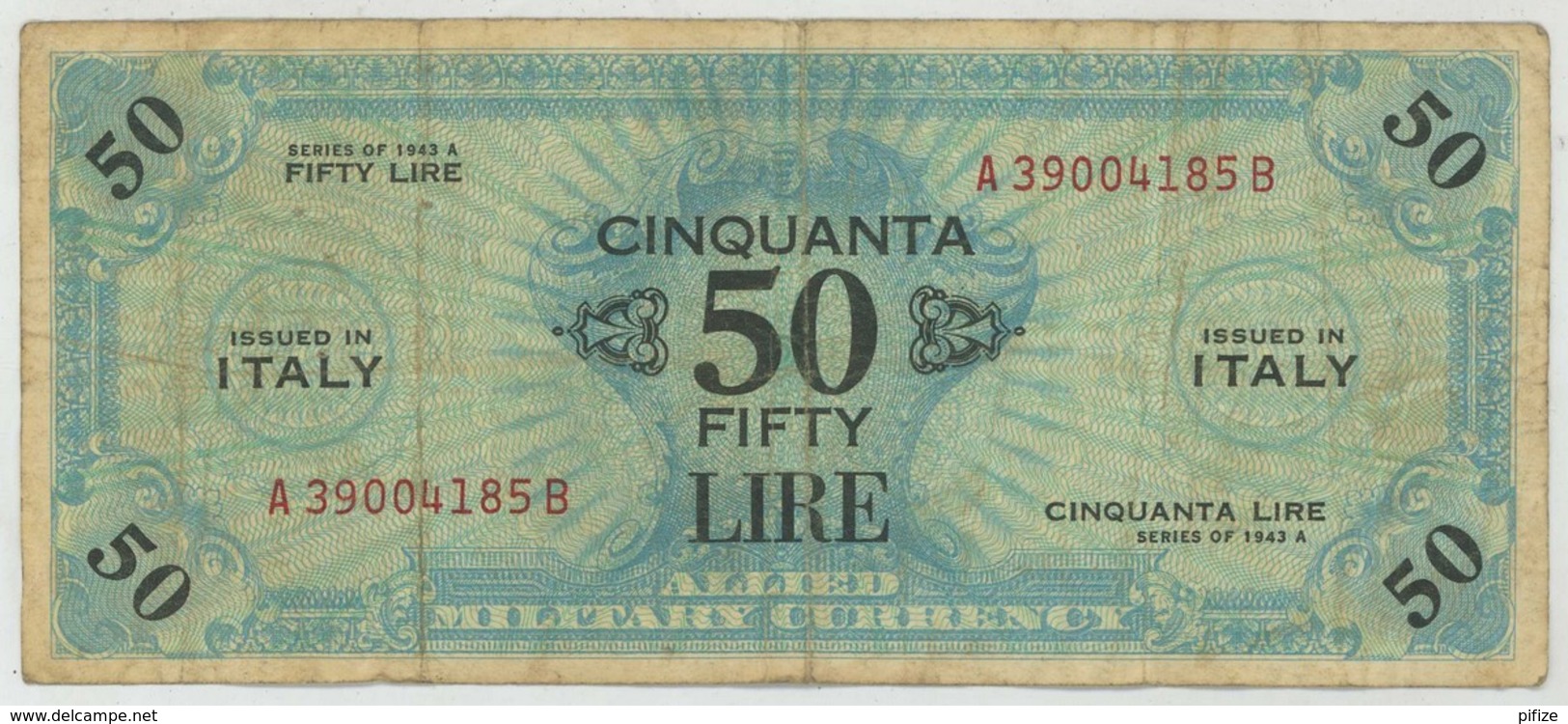 Italia . Allied Military Currency . 2 Billets : 100 +50 Lire . - Ocupación Aliados Segunda Guerra Mundial