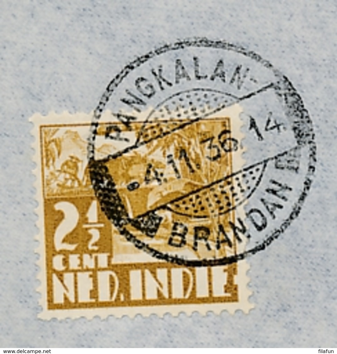 Nederlands Indië - 1936 - Mixed Franking Op LP_cover Van PV1 PANGKALANBRANDAN Naar Cainsdorf / Deutschland - Niederländisch-Indien