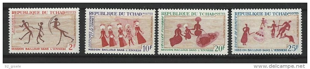 Tchad YT 161 à 164 " Peintures Rupestres " 1968 Neuf** - Ciad (1960-...)